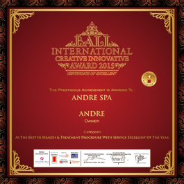 Andre Bali Spa Certificate